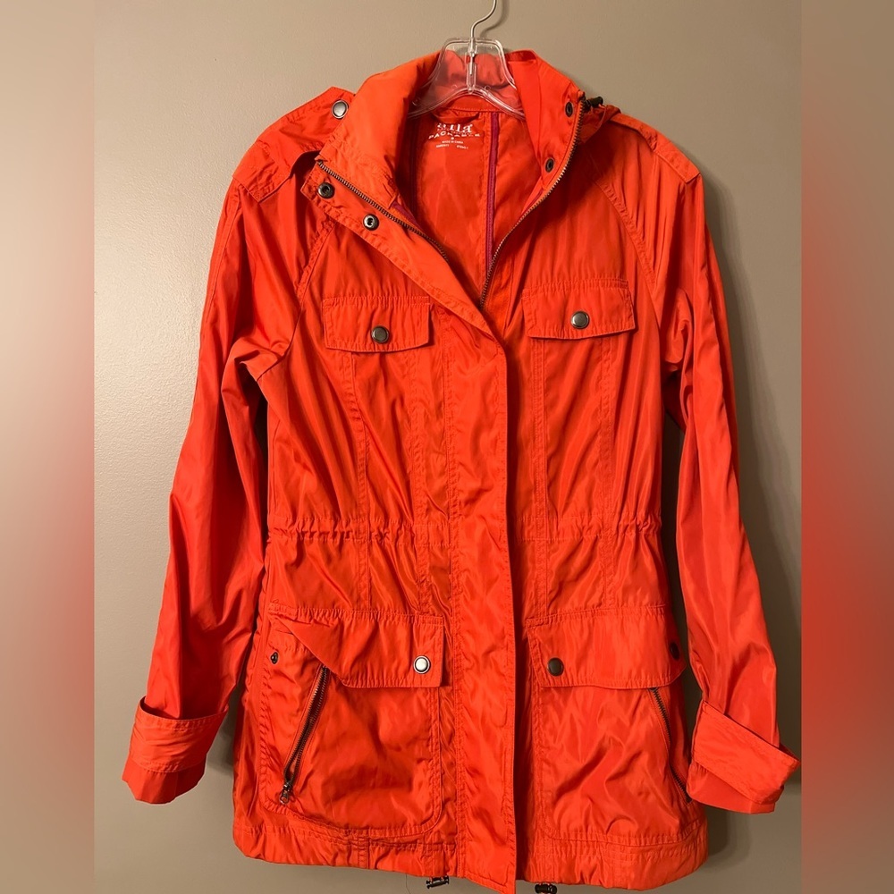 A.N.A. Packable lightweight rain coat orange